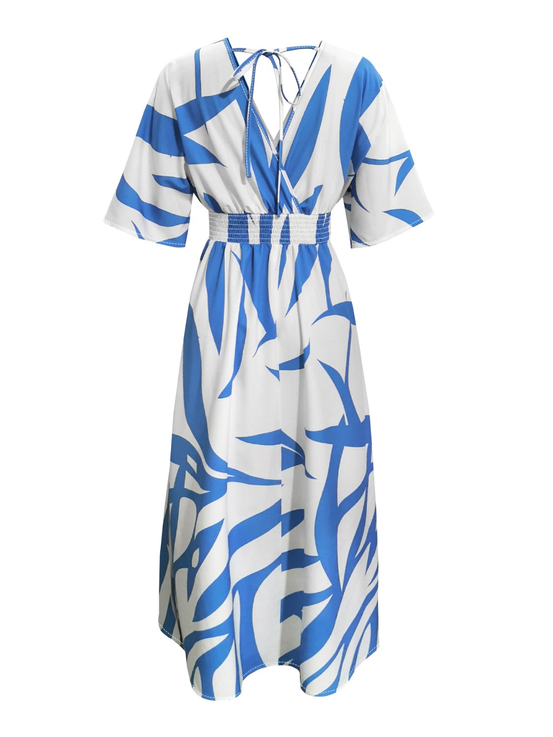 Printed Slit Surplice V-Neck Maxi Dress