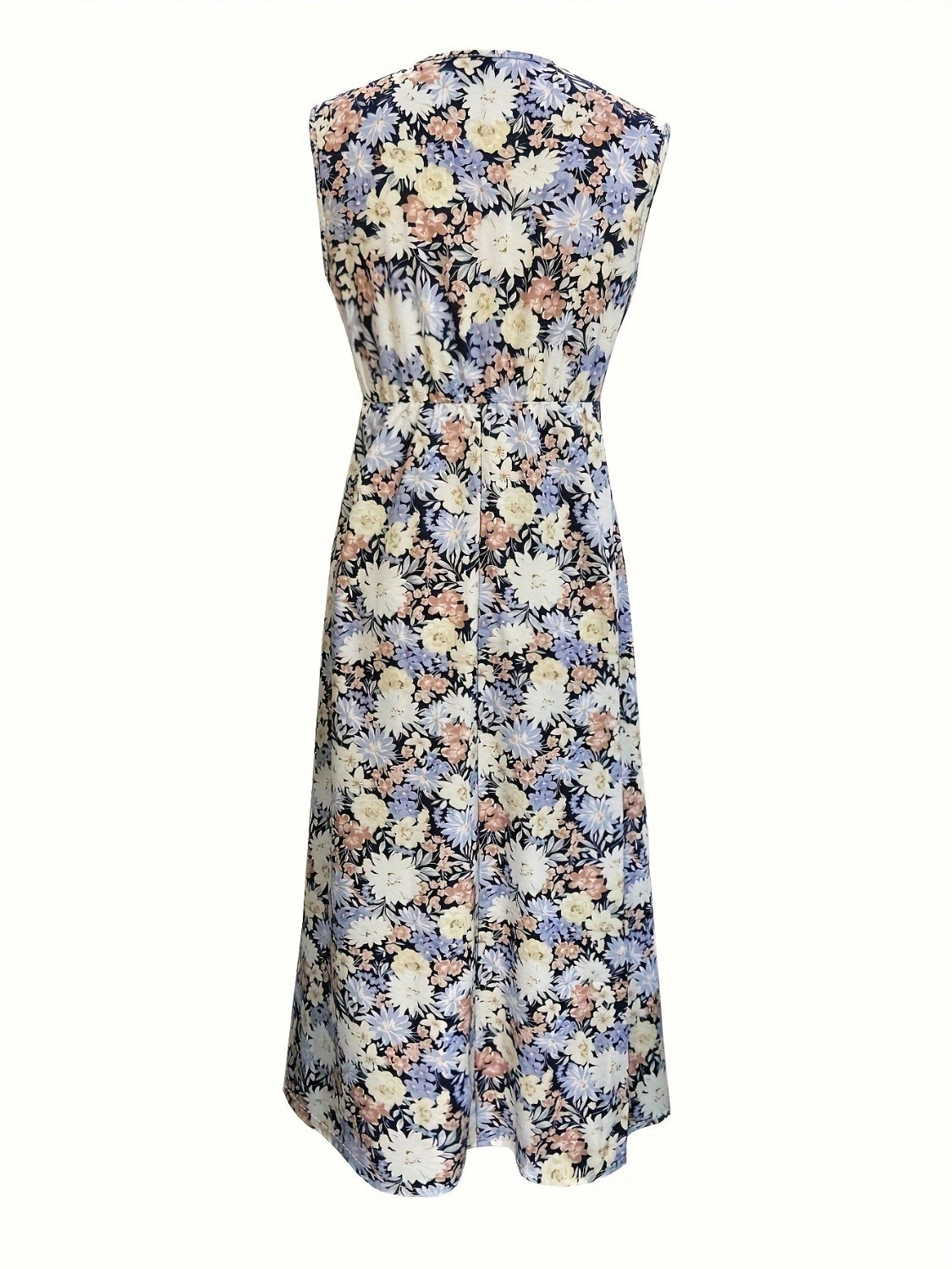 Floral Print Sleeveless Maxi Dress