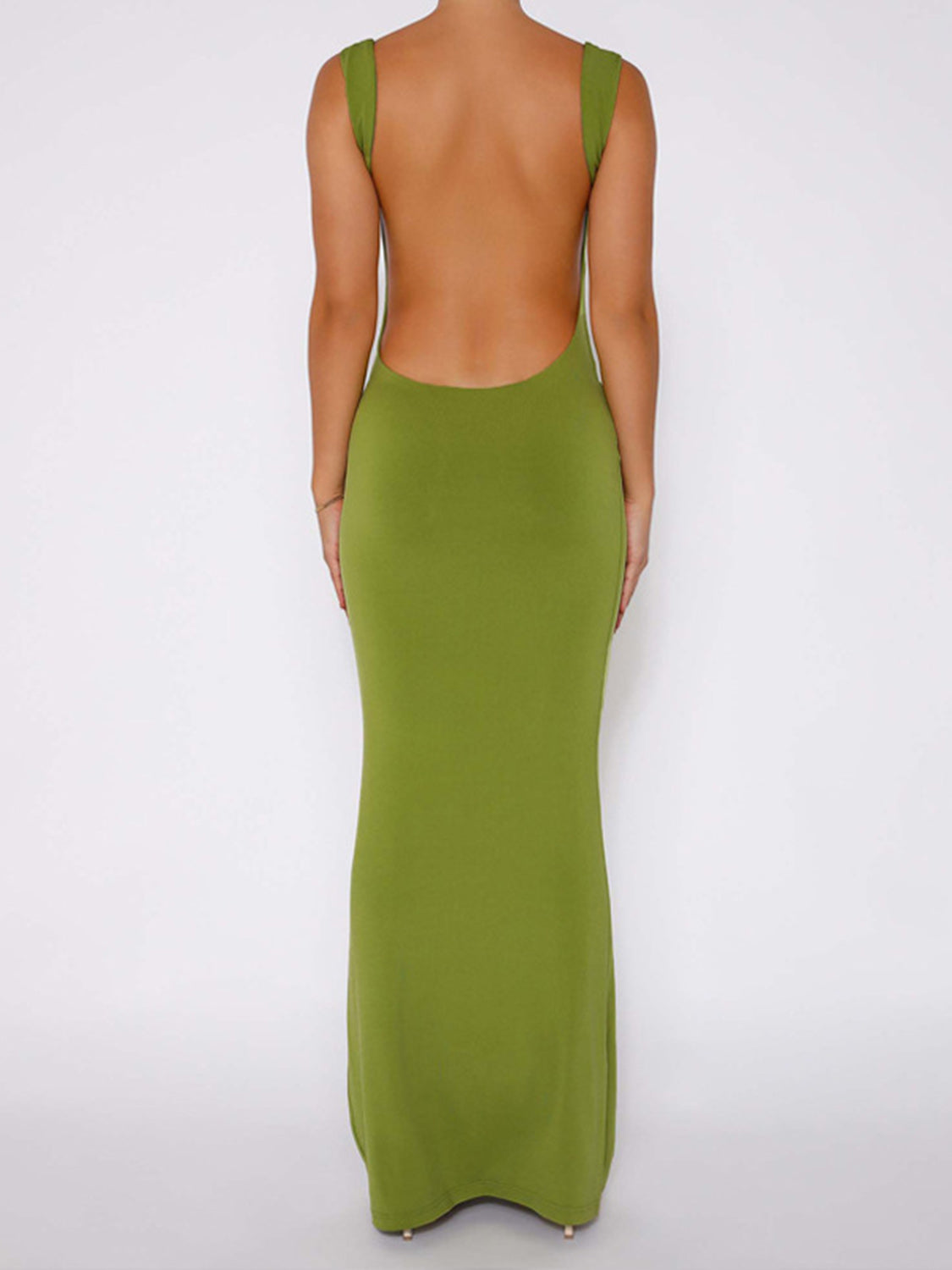 Backless Wide Strap Body Con Dress