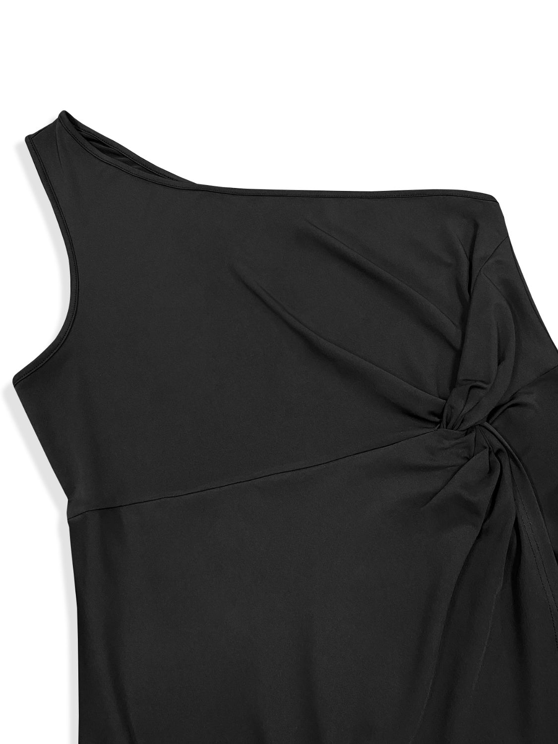 Plus Size Twisted One Shoulder Sleeveless Dress