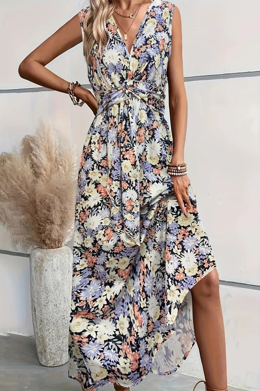 Floral V-Neck Maxi Dress