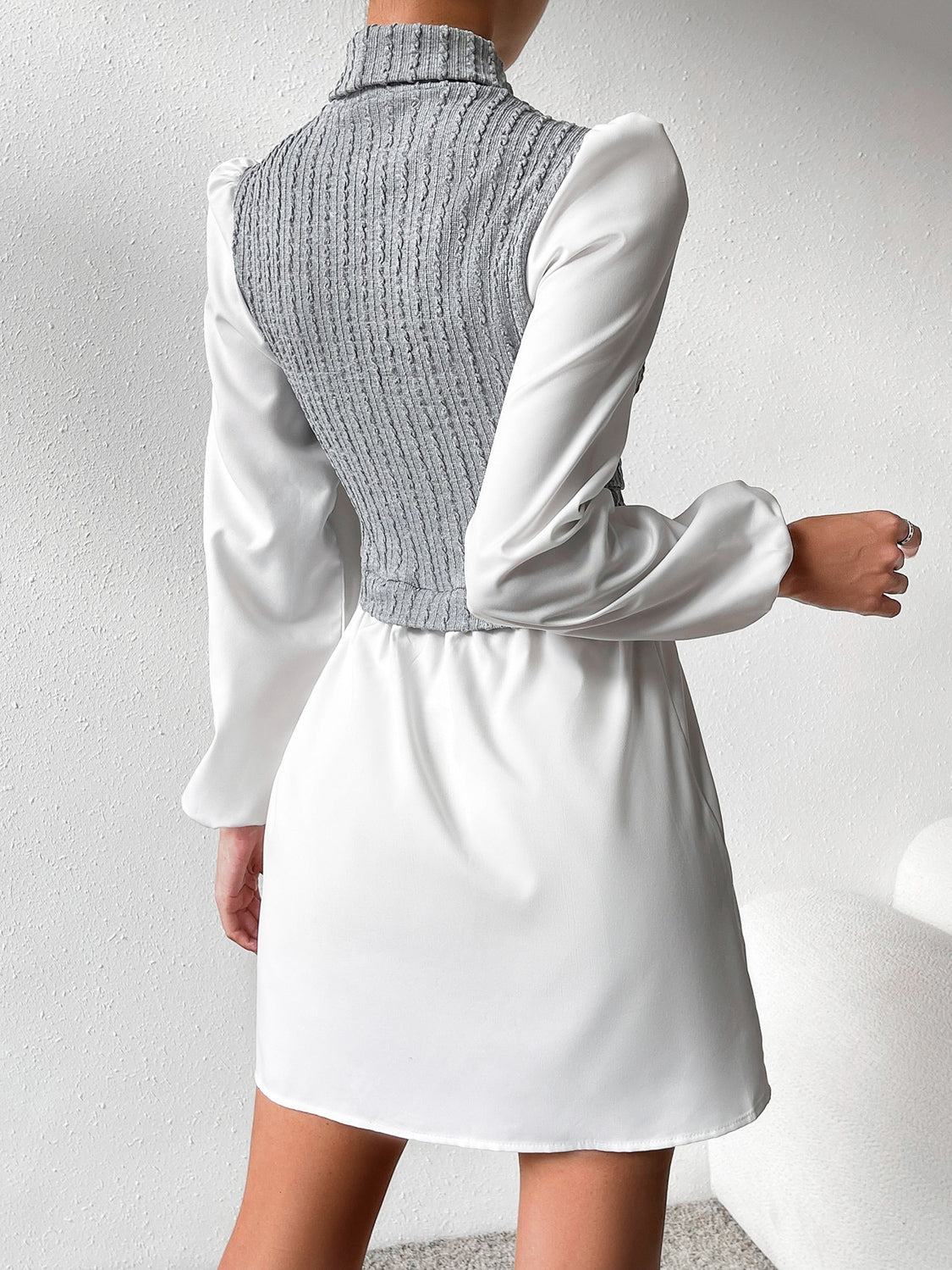 Turtleneck Long Sleeve Mini Dress