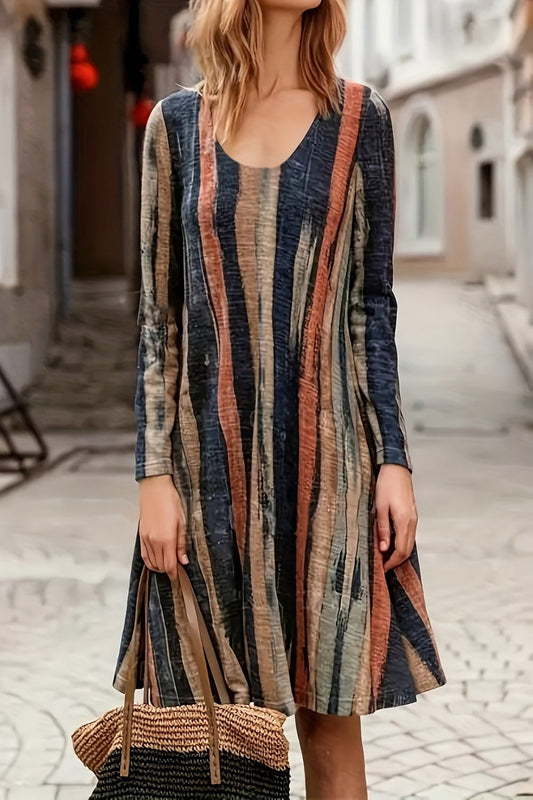 Casual Striped long sleeve dress